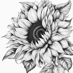 sunflower tattoo design black and white 