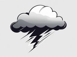 Storm cloud with dark thunderbolts clipart.  vector style illustration, white background