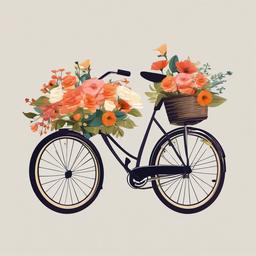 Bicycle clipart - bicycle with a flower arrangement  