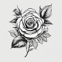 irish rose tattoo designs  simple color tattoo,minimal,white background