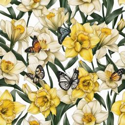 daffodil and butterfly tattoos  