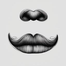 drawing of a nose with a mustache  minimal rough sketch scribbles,doodles,black and white