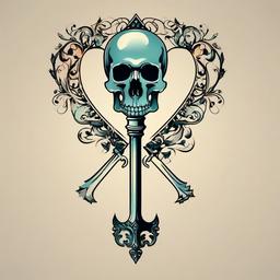 simple skeleton key tattoo  simple vector color tattoo