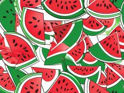 Watermelon slices with seeds  simple coloring pages