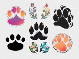 Cat paw tattoo: A timeless symbol of feline grace and companionship.  color tattoo style, white background