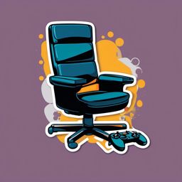 Gaming console and gaming chair sticker- Comfortable gaming setup, , sticker vector art, minimalist design