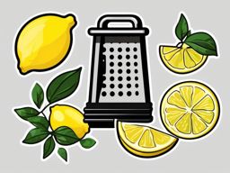 Lemon Zest and Grater Clipart - Lemon zest and a grater.  color vector clipart, minimal style