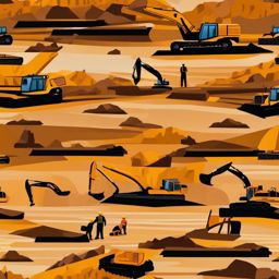 Excavation Site clipart - An excavation site with diggers., ,vector color clipart,minimal