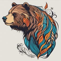 simple bear tattoo  simple vector color tattoo