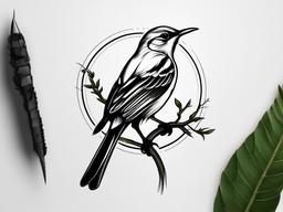 Mocking Bird Tattoo - Mockingbird tattoo design  minimalist tattoo design, white background