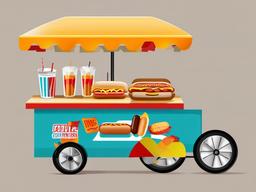 Hot Dog clipart - hot dog vendor cart  clipart