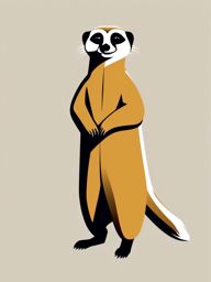 Meerkat Clip Art - Curious meerkat standing guard,  color vector clipart, minimal style