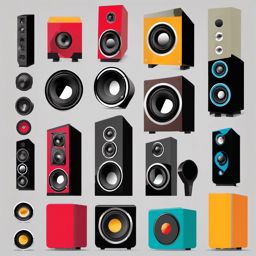 Clipart of a Speaker Volume - Speaker volume for audio control,  color vector clipart, minimal style