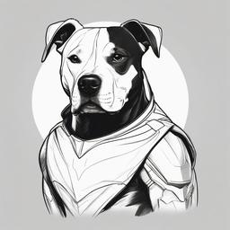 drawing of a pitbull in a superhero costume  minimal rough sketch scribbles,doodles,black and white