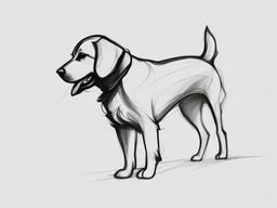 simple sketch of a dog  minimal rough sketch scribbles,doodles,black and white