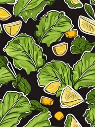 Caesar Salad Sticker - Enjoy a crisp and refreshing Caesar salad, perfectly dressed and flavorful, , sticker vector art, minimalist design