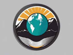 Globe Sticker - Embarking on geographical adventures with the detailed globe, , sticker vector art, minimalist design