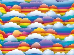 Clouds With Rainbow Background  