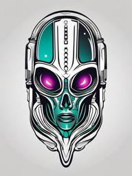 Alienstattoo - Explore the world of extraterrestrial tattoos with Alienstattoo.  simple color tattoo,vector style,white background