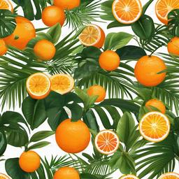 Orange clipart - orange in a tropical setting  clipart