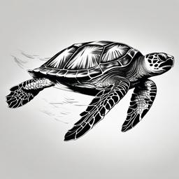 drawing of a hawksbill turtle  minimal rough sketch scribbles,doodles,black and white