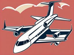 Private Jet Clipart - A private jet for luxurious travel.  color vector clipart, minimal style