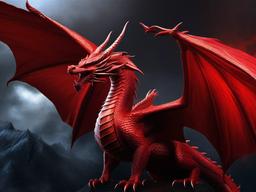 Red Dragon Background - Mysterious red dragon for a fantasy look.  background wallpaper