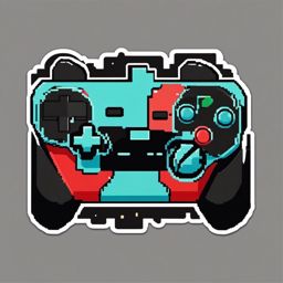 Game over pixel art broken controller sticker- Retro gaming failure, , sticker vector art, minimalist design