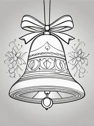 Christmas Bell Coloring Pages - Jingle Bell with Festive Cheer  minimal black outline printable sheet, coloring page