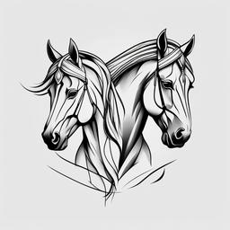pharaoh horses tattoo  simple tattoo,minimalist,white background