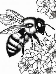 Bumble Bee Coloring Pages - Bumble Bee with pollen  simple coloring pages