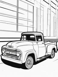 Classic Truck Coloring Pages - Timeless Truck with Vintage Appeal  minimal black outline printable sheet, coloring page