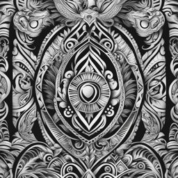 polynesian tattoo black and white design 