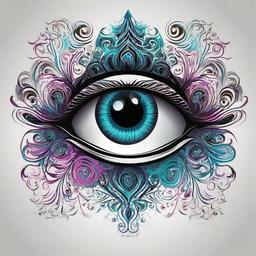 Eyes clipart - mystical eyes with swirling patterns  color,minimalist,vector clipart