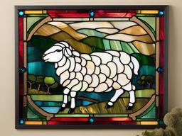 Stained Glass Sheep - Embrace the gentle and woolly charm of sheep with stained glass art, featuring these farm animals in colorful and endearing designs.  