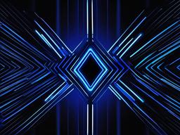 Blue Neon Wallpaper-Black with electric blue neon lines in a futuristic pattern  background wallpaper