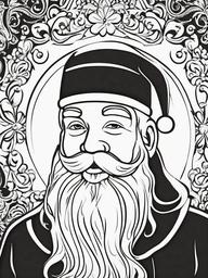 Santa Color Picture  outling,coloring pages,black and whit