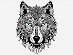 Wolf Tattoo Celtic,wolf design infused with the intricate and mesmerizing art of the Celts. , tattoo design, white clean background