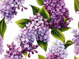 Lilac tattoo, Tattoos inspired by the fragrant and elegant lilac flower.  vivid colors, white background, tattoo design