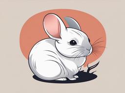 Chinchilla cartoon  minimal, white background