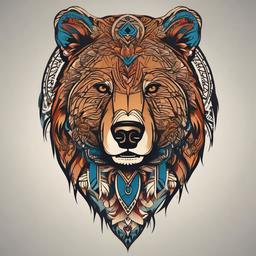 brother bear totem tattoo  simple vector color tattoo