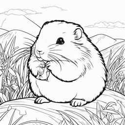 lemming cute animals coloring page 