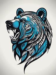 tribal bear tattoo designs  simple vector color tattoo