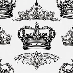 Crown Tattoo - A majestic crown tattoo on royalty  few color tattoo design, simple line art, design clean white background