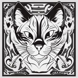 Cat Clipart White and Black,Designing a monochrome cat-themed poster with cat clipart white and black  simple, 2d flat