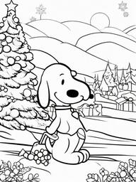 Christmas Snoopy Coloring Pages  outling,coloring pages,black and whit