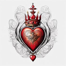 Sacred heart tattoo, Divine symbol of faith and devotion, where the sacred heart beats eternally. , tattoo color art, clean white background