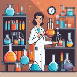 Scientist clipart - Person conducting experiments and research, ,color clipart vector style