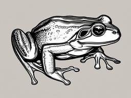 drawing of European common frog  minimal rough sketch scribbles,doodles,black and white