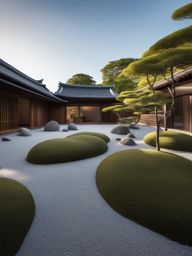 experience the tranquility of a zen garden, with carefully raked gravel and minimalist rock formations. 